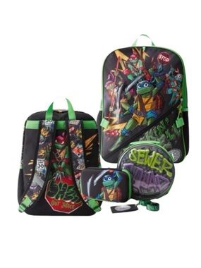 Teenage Mutant Ninja Turtles Backpack With Lunchbox, Lanyard ID And Gadget Bag
